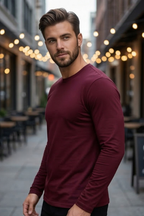 Maroon Men's Full Sleeve T-Shirt