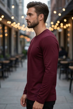 Maroon Men's Full Sleeve T-Shirt