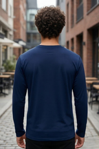 Navy Blue Men's Full Sleeve T-Shirt