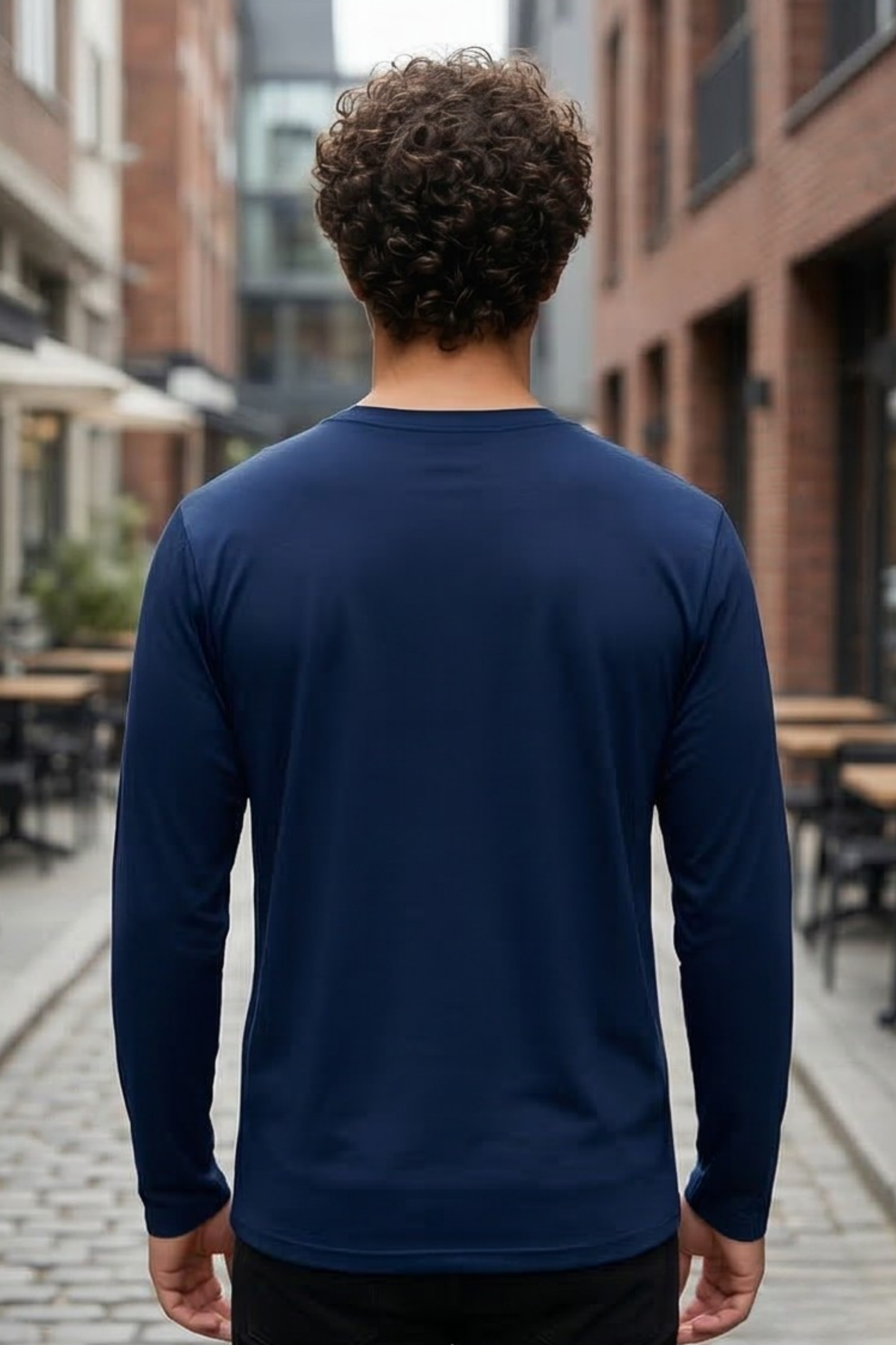 Navy Blue Men's Full Sleeve T-Shirt