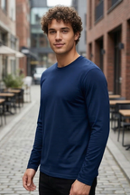 Navy Blue Men's Full Sleeve T-Shirt