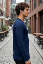 Navy Blue Men's Full Sleeve T-Shirt