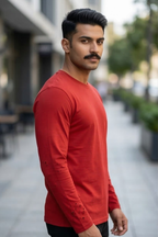 Red Men's Full Sleeve T-Shirt