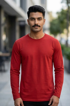 Red Men's Full Sleeve T-Shirt