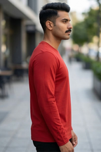 Red Men's Full Sleeve T-Shirt
