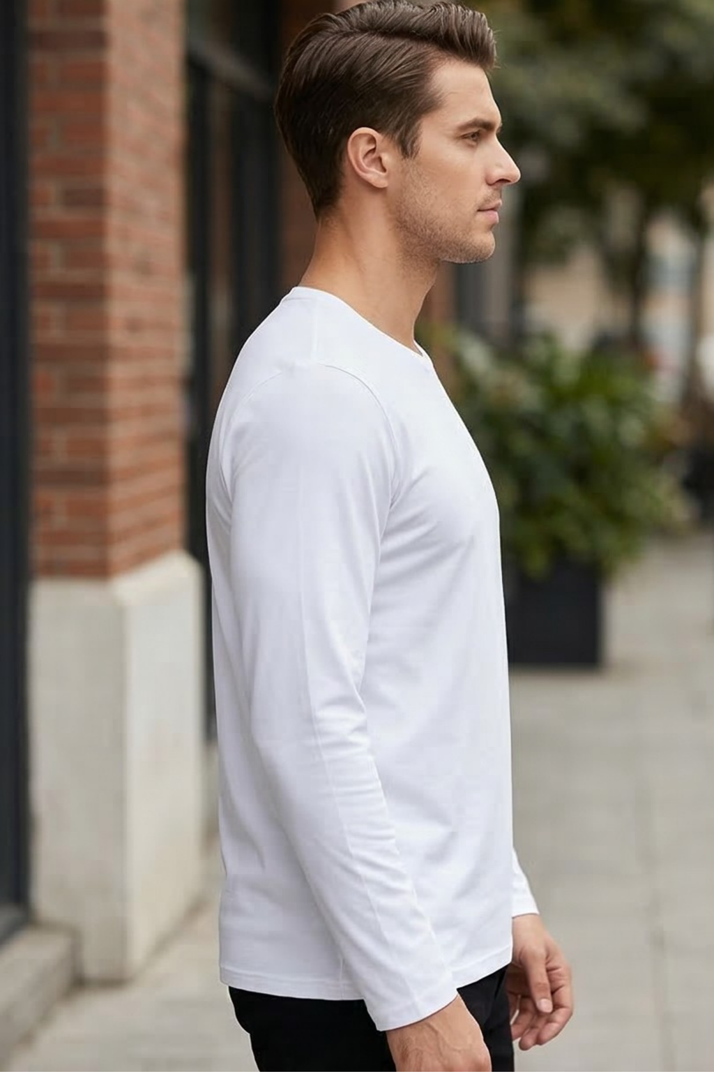 White Men's Full Sleeve T-Shirt