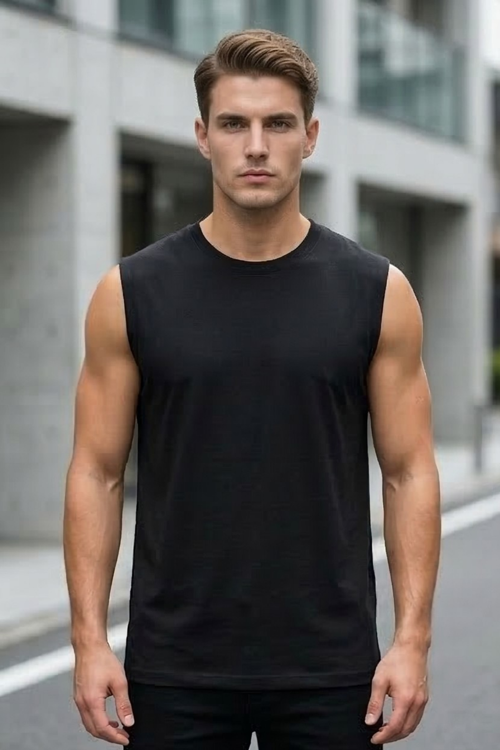 Black Men's Sleeveless T-Shirt