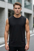 Black Men's Sleeveless T-Shirt