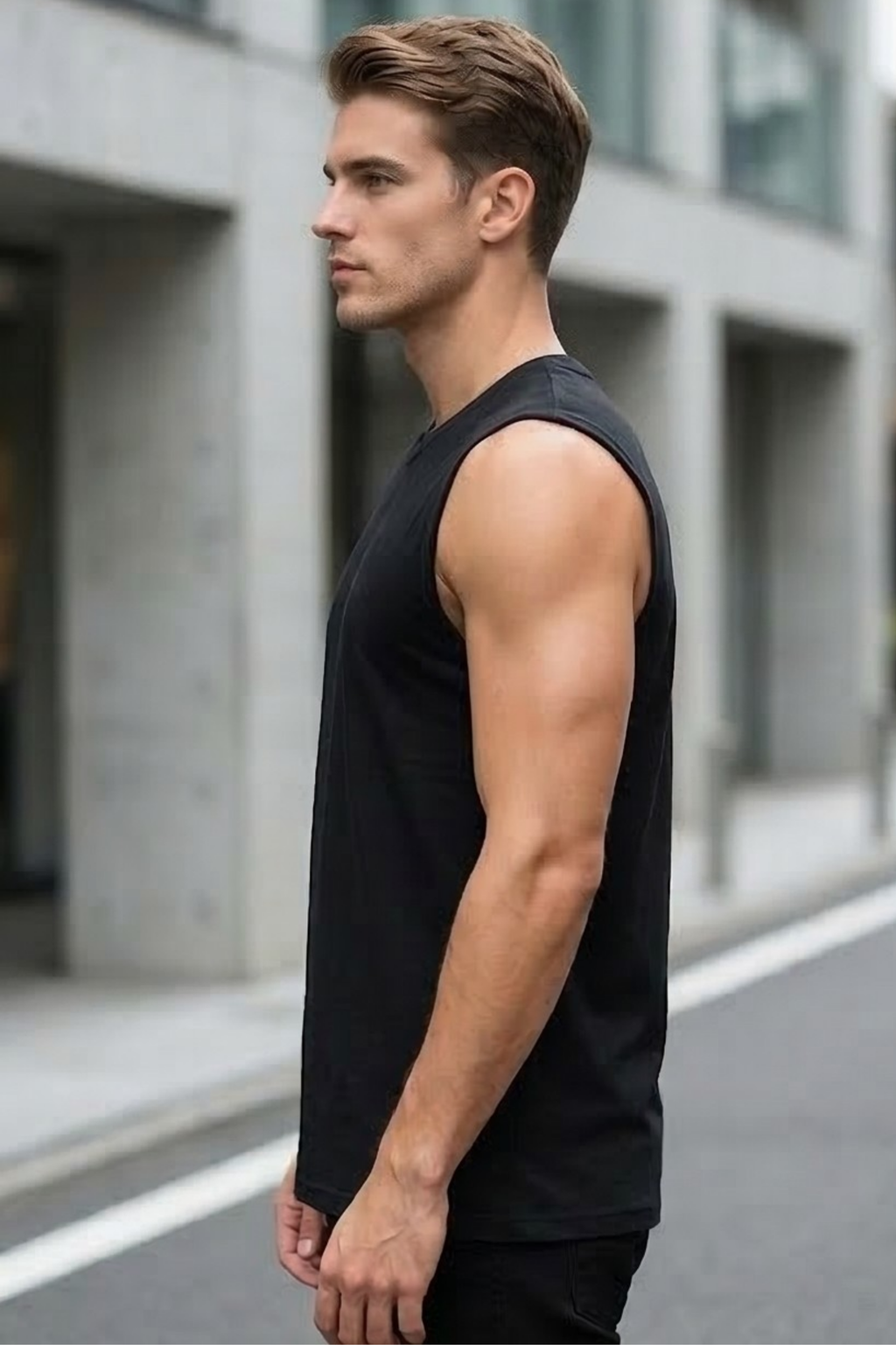 Black Men's Sleeveless T-Shirt