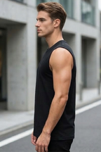 Black Men's Sleeveless T-Shirt