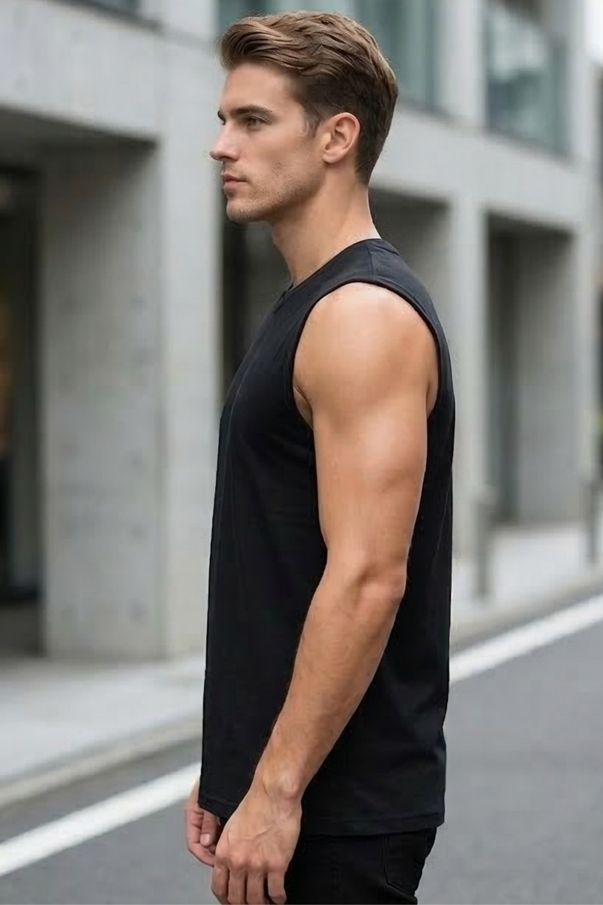 Black Men's Sleeveless T-Shirt