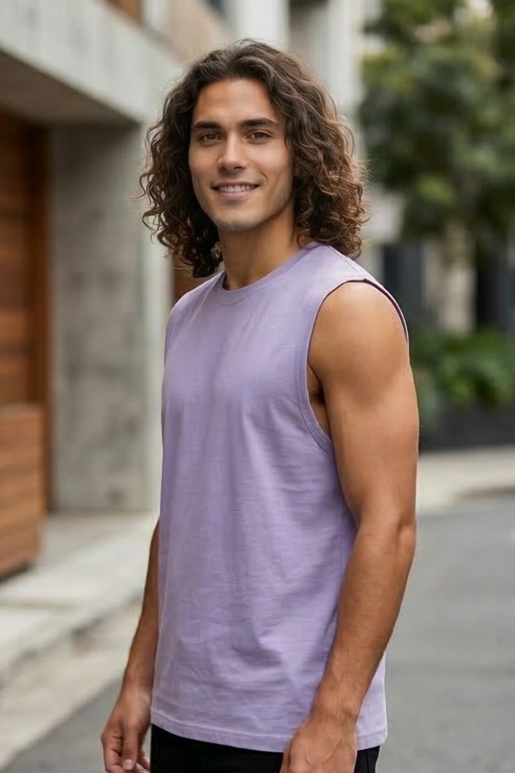 Lavender Men's Sleeveless T-Shirt