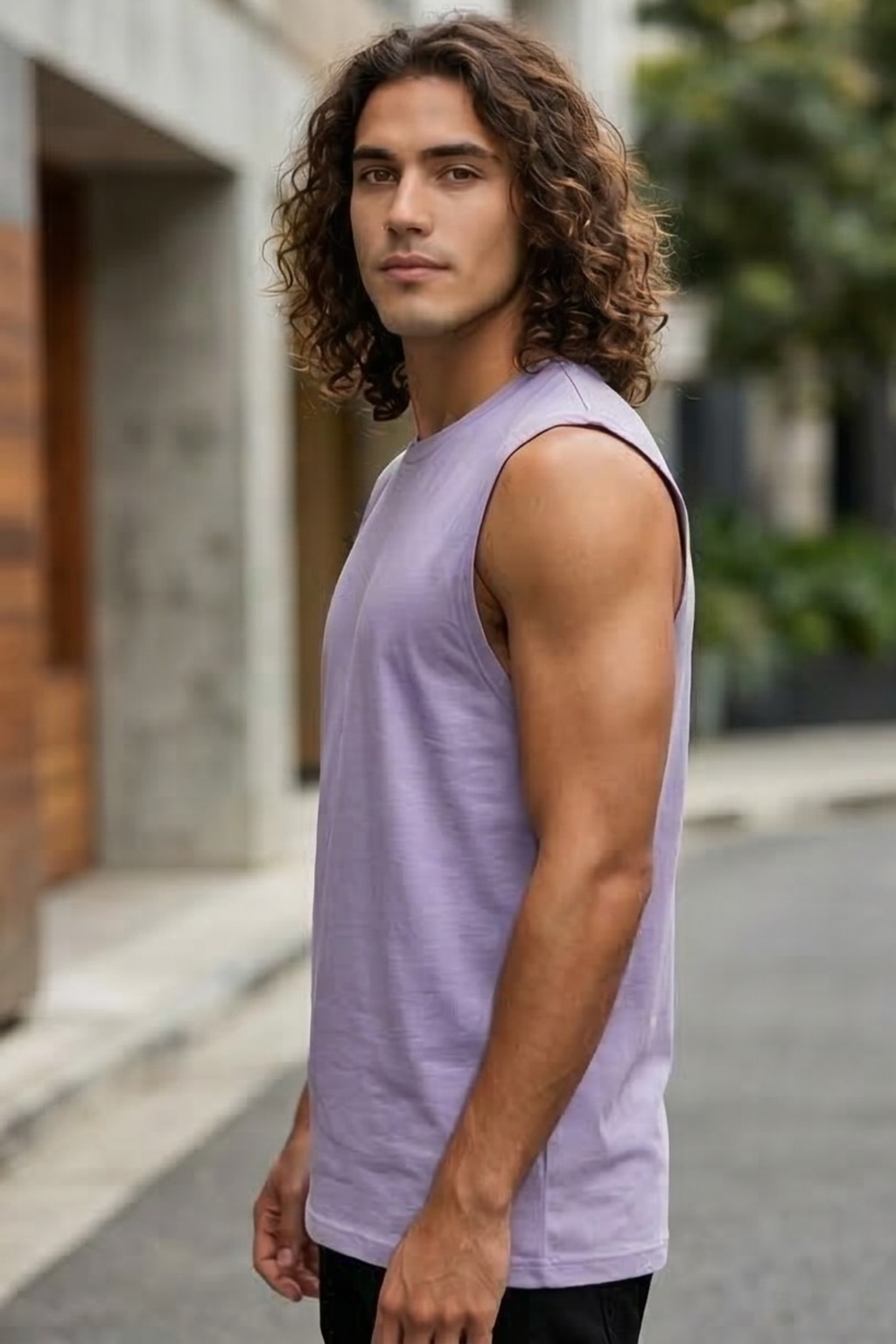 Lavender Men's Sleeveless T-Shirt
