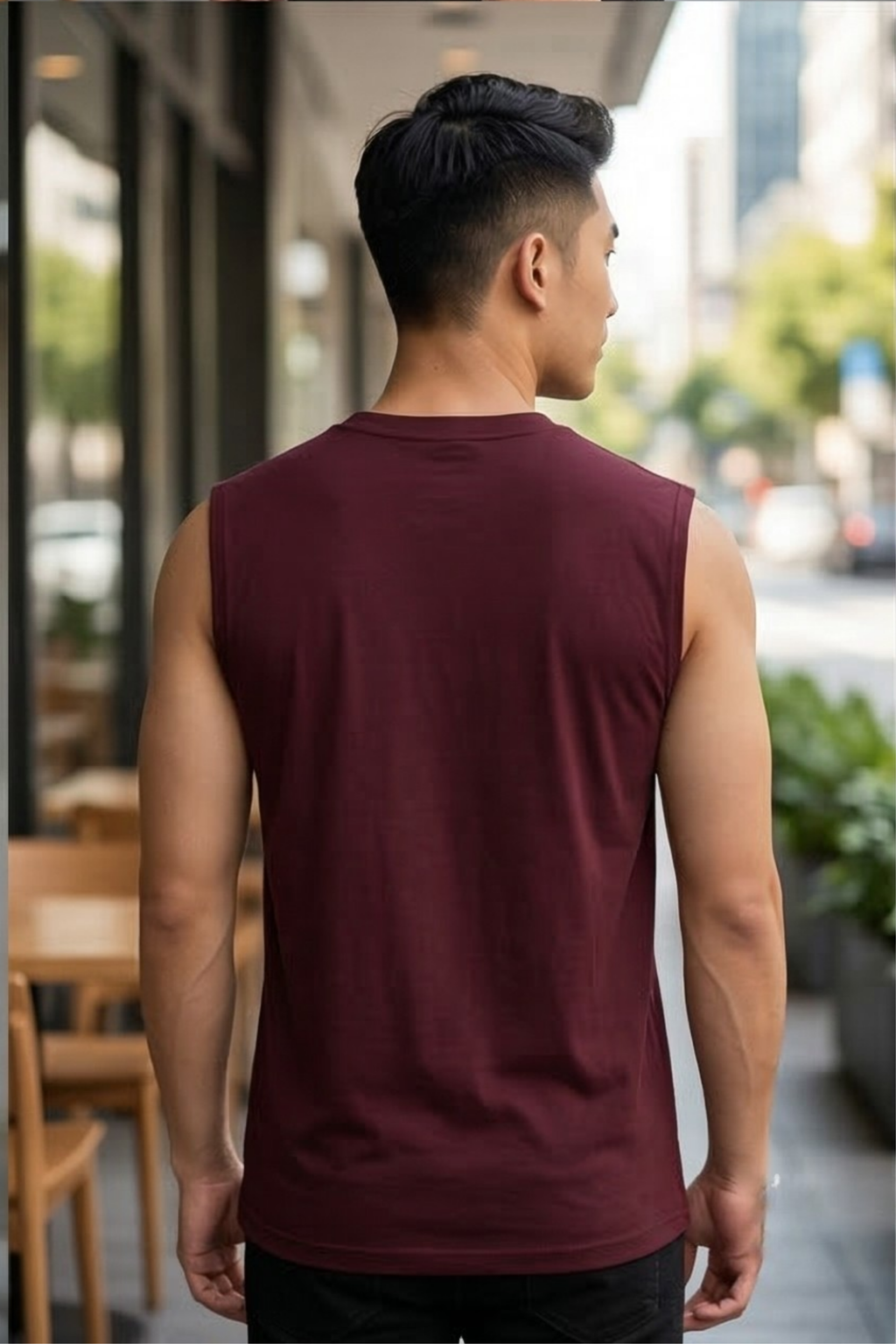 Maroon Men's Sleeveless T-Shirt