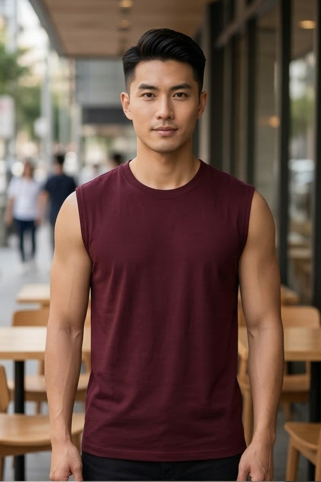 Maroon Men's Sleeveless T-Shirt