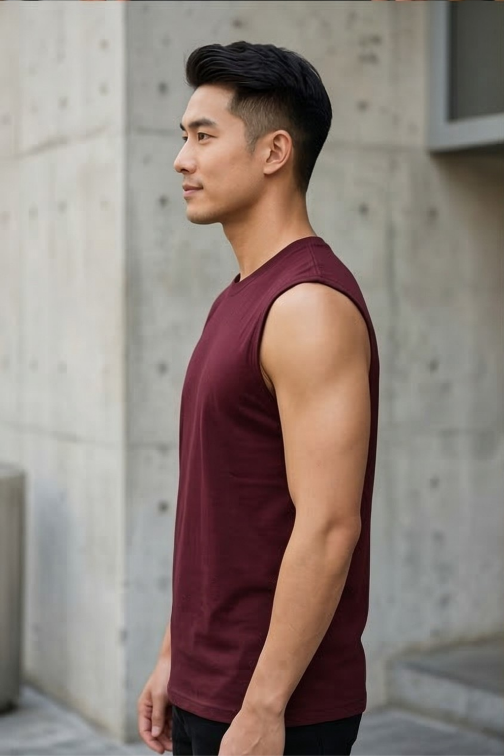 Maroon Men's Sleeveless T-Shirt