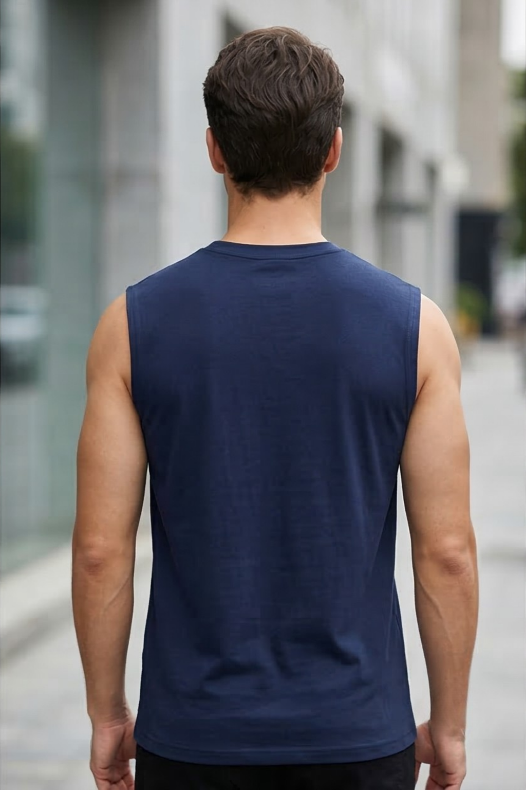 Navy Blue Men's Sleeveless T-Shirt