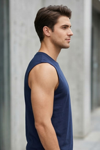 Navy Blue Men's Sleeveless T-Shirt