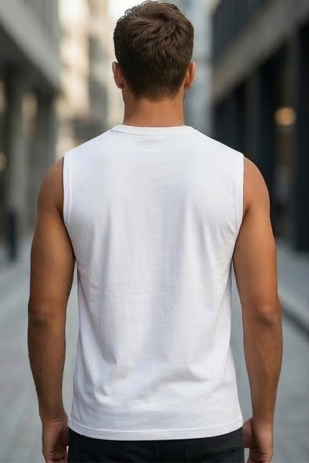 White Men's Sleeveless T-Shirt