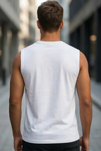 White Men's Sleeveless T-Shirt