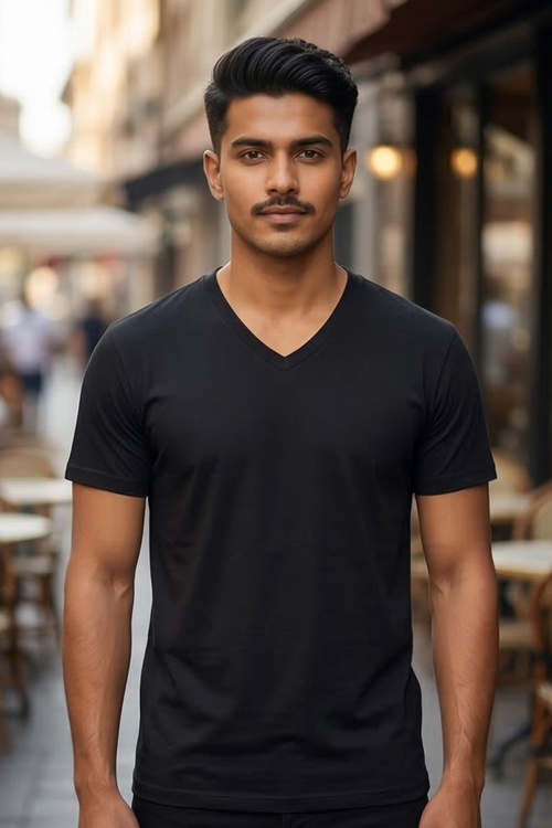 Black V Neck T-Shirt