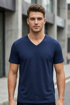 Navy Blue V Neck T-Shirt