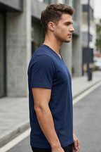 Navy Blue V Neck T-Shirt