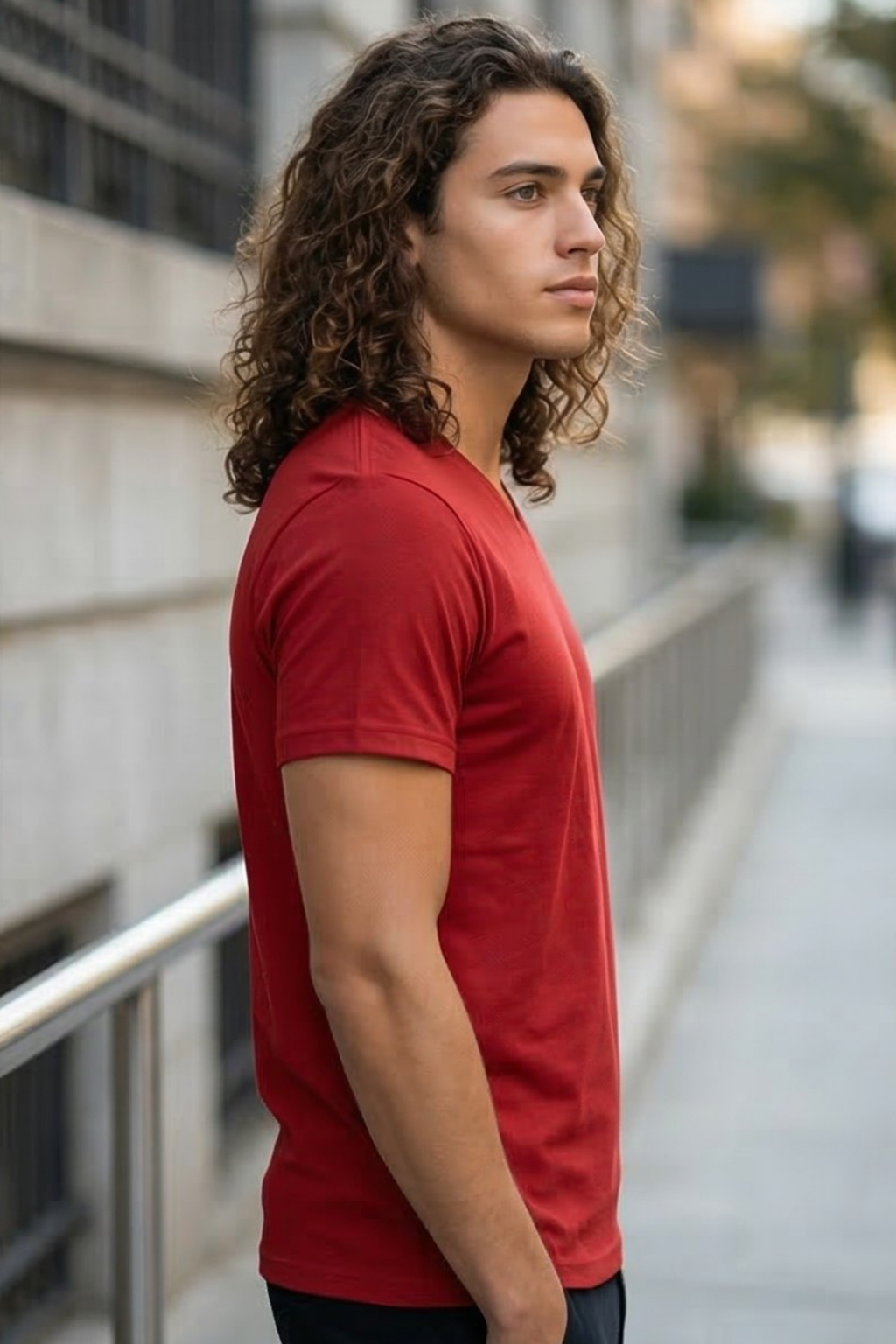 Red V Neck T-Shirt