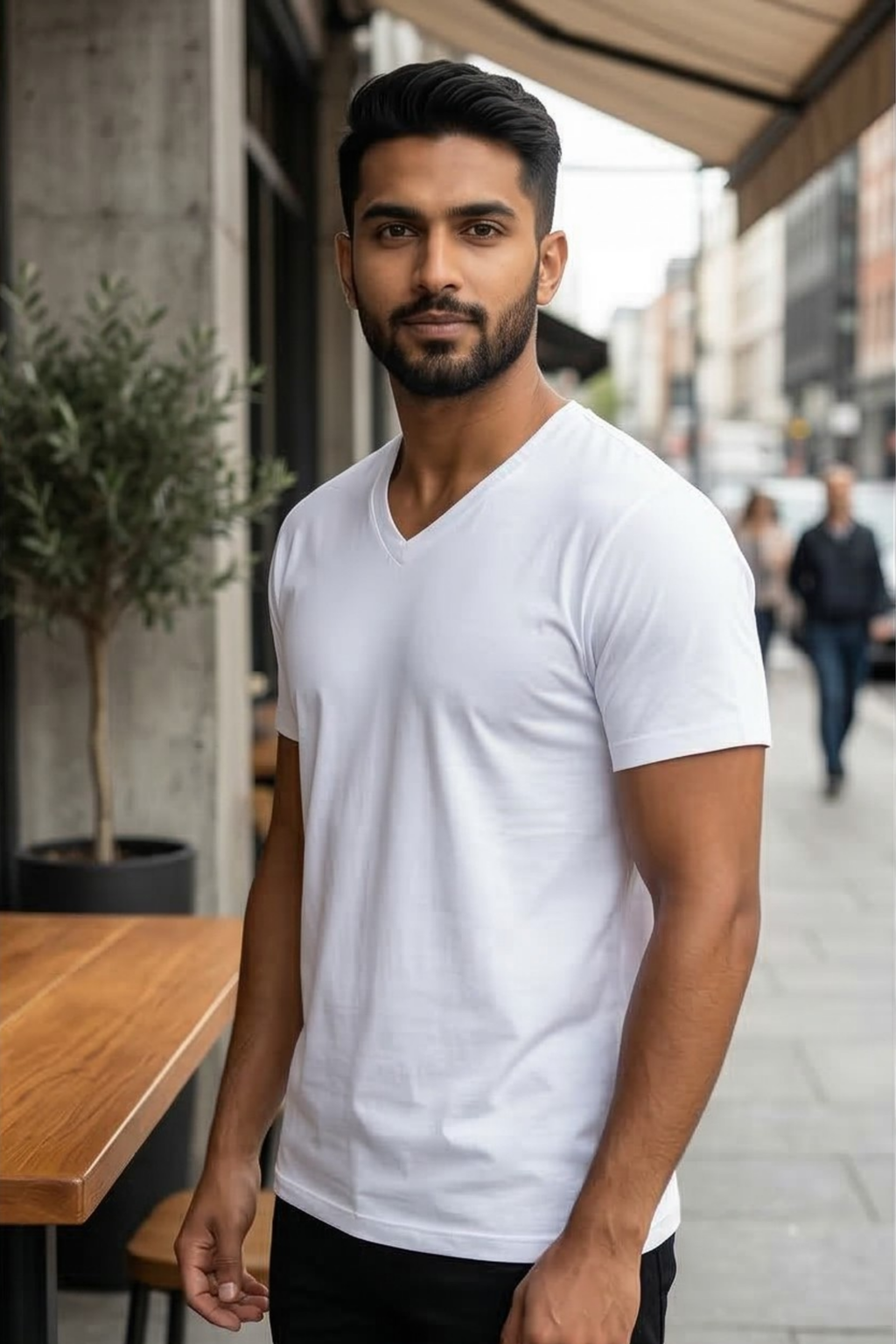 White V Neck T-Shirt