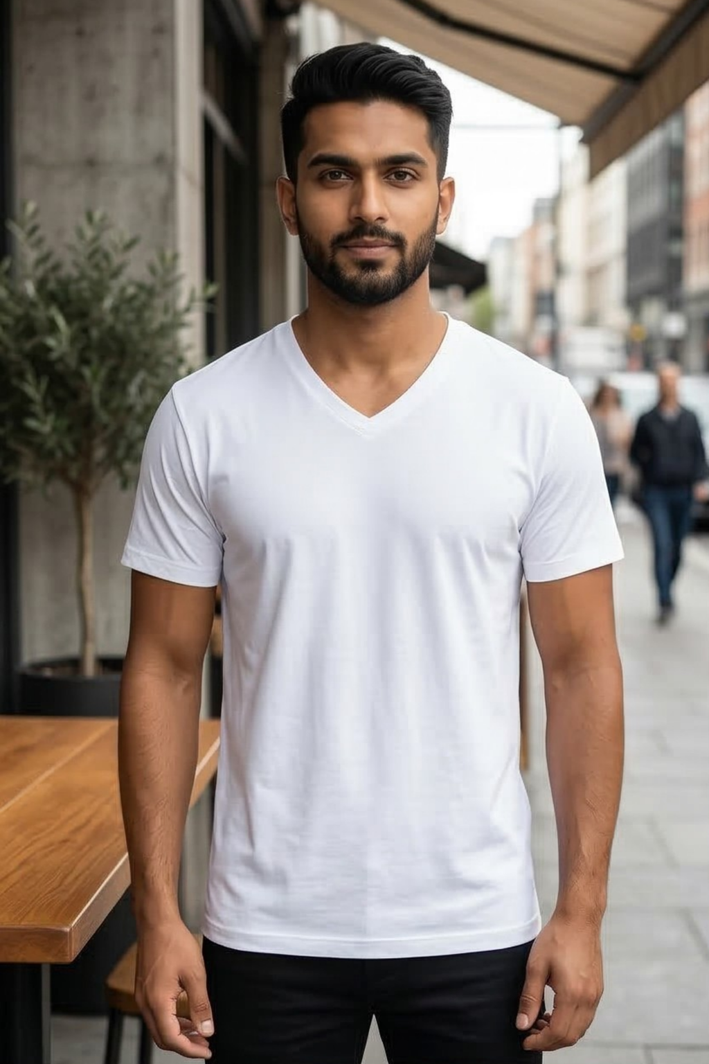 White V Neck T-Shirt