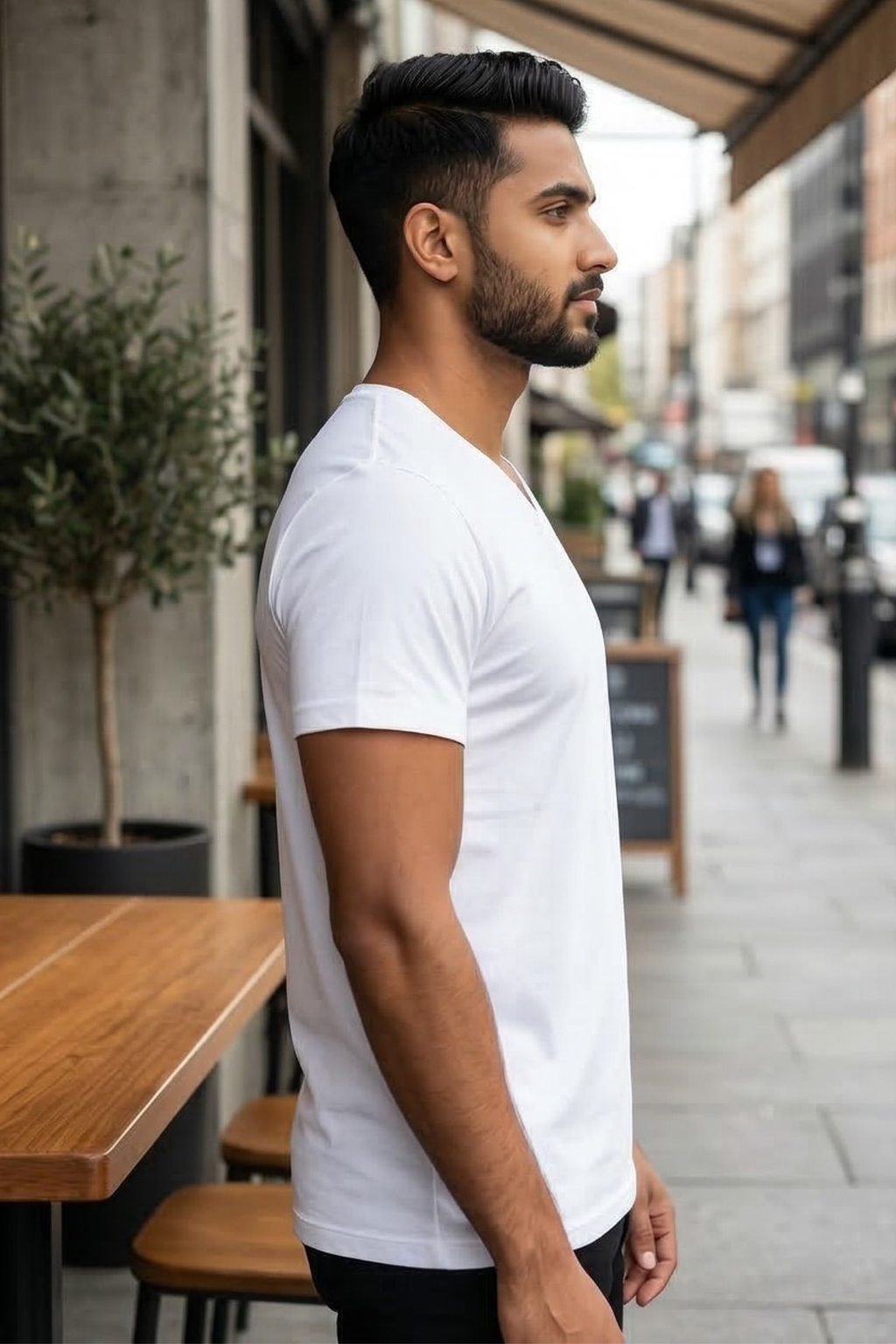 White V Neck T-Shirt