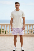 White Lavender Tie Dye Shorts