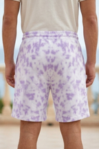 White Lavender Tie Dye Shorts