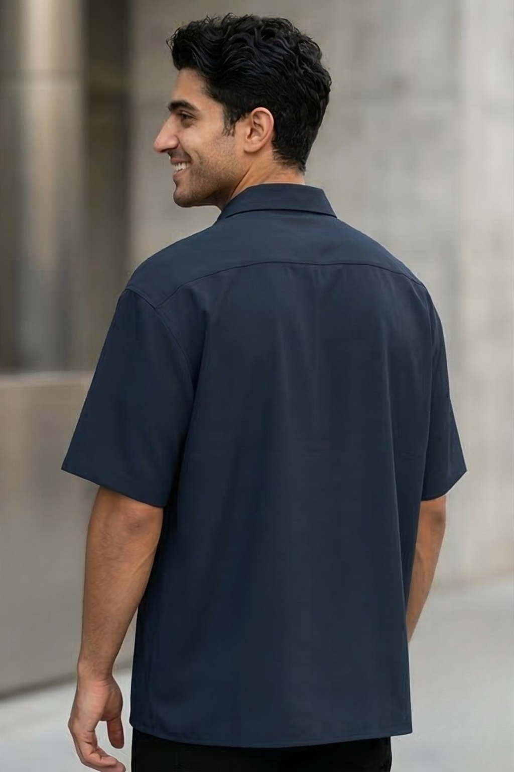 Navy Blue Oversized Shirt
