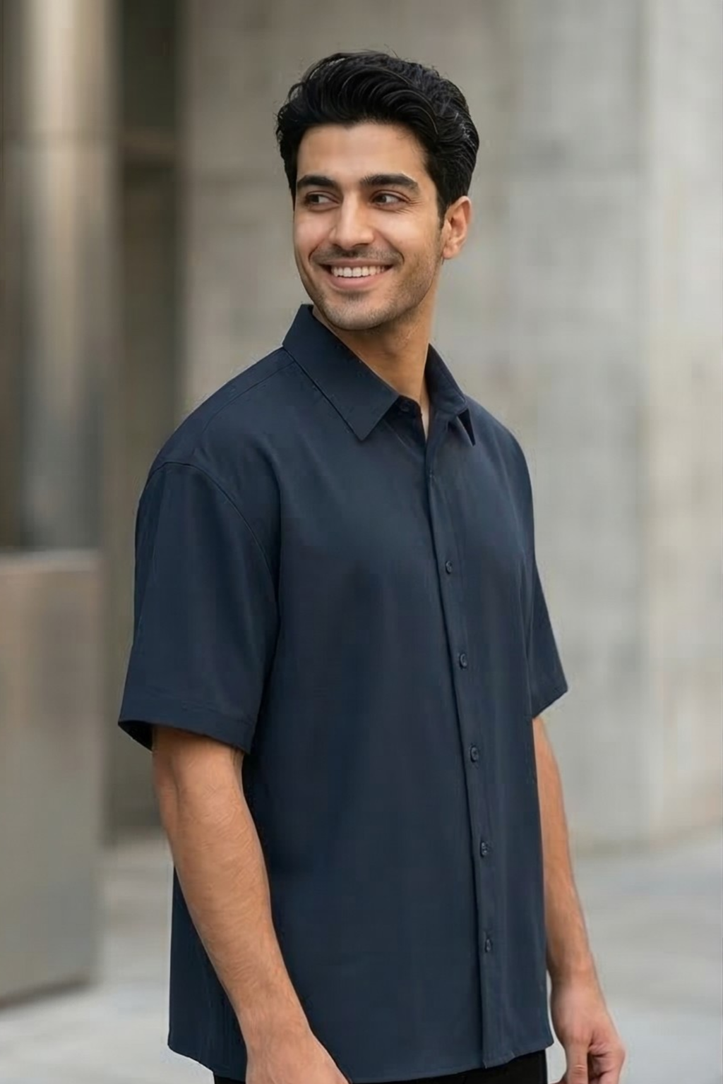 Navy Blue Oversized Shirt
