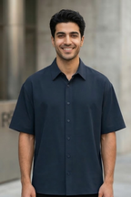 Navy Blue Oversized Shirt