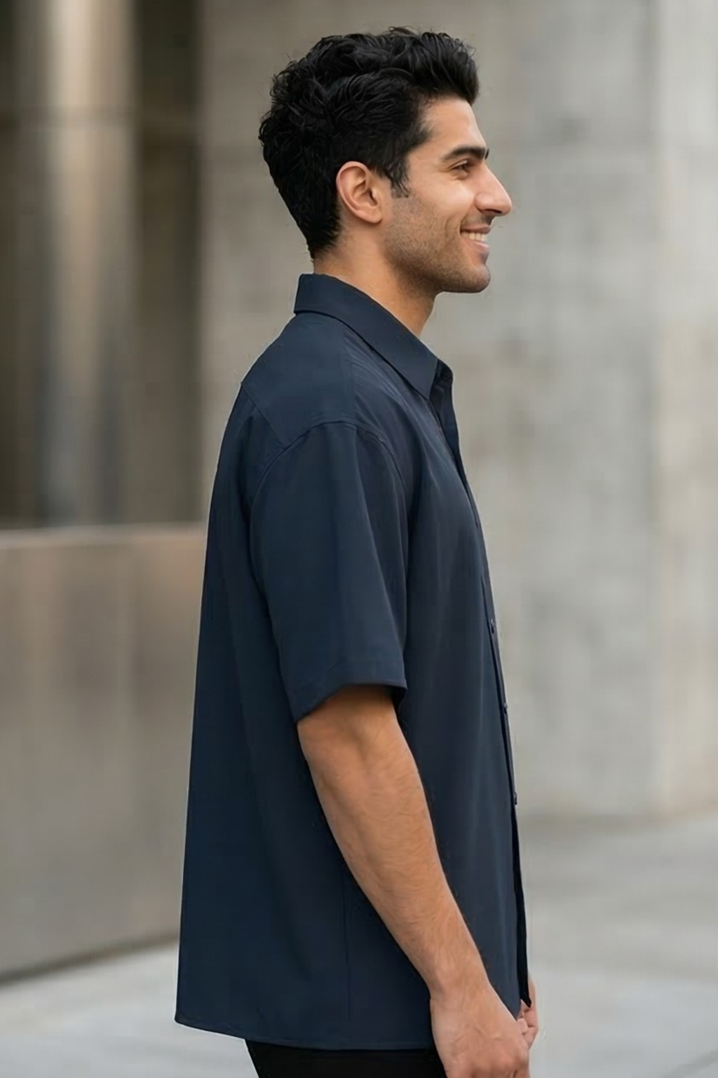 Navy Blue Oversized Shirt