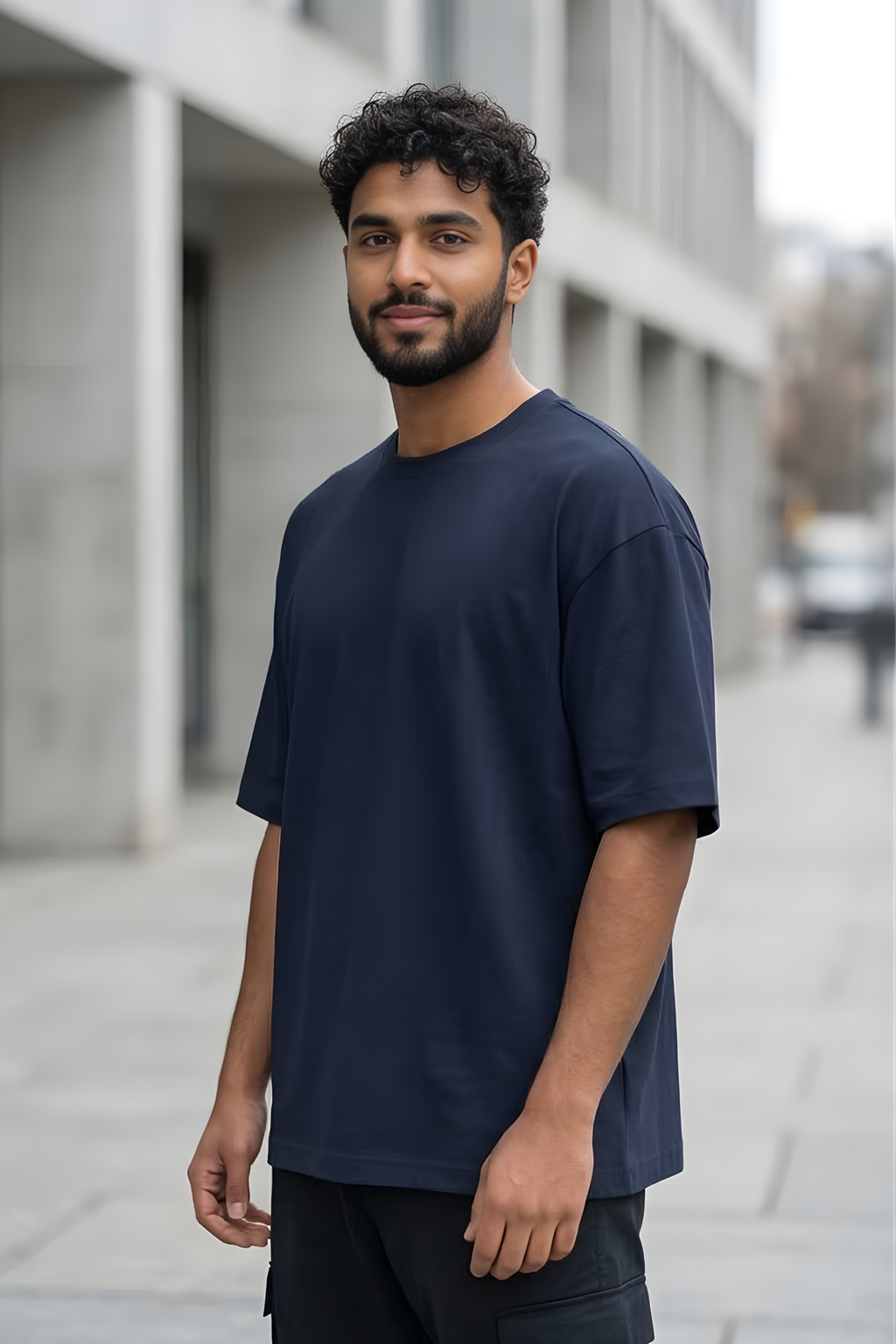 Navy Blue Oversized Classic T-Shirt