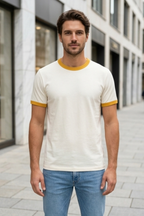 Mustard Yellow Off White Ringer T-Shirt