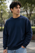 Navy Blue Oversized Sweatshirt