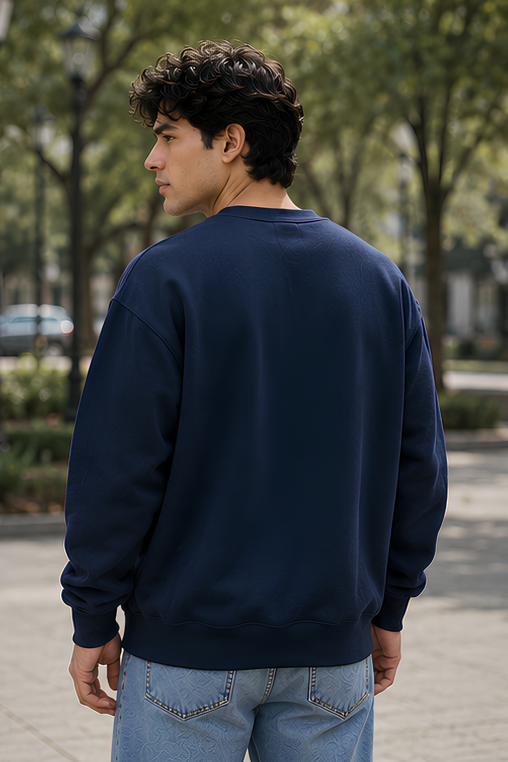 Navy Blue Oversized Sweatshirt