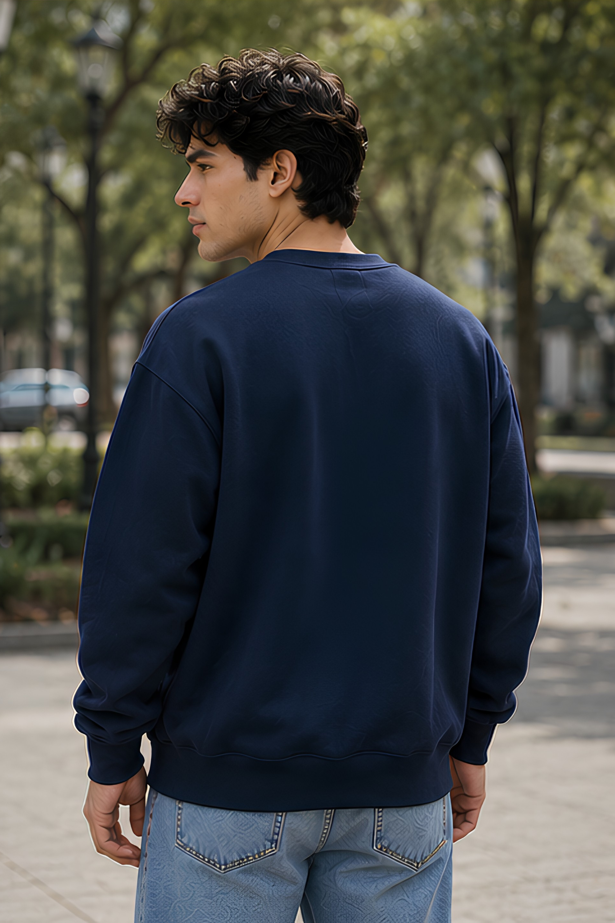 Navy Blue Oversized Sweatshirt