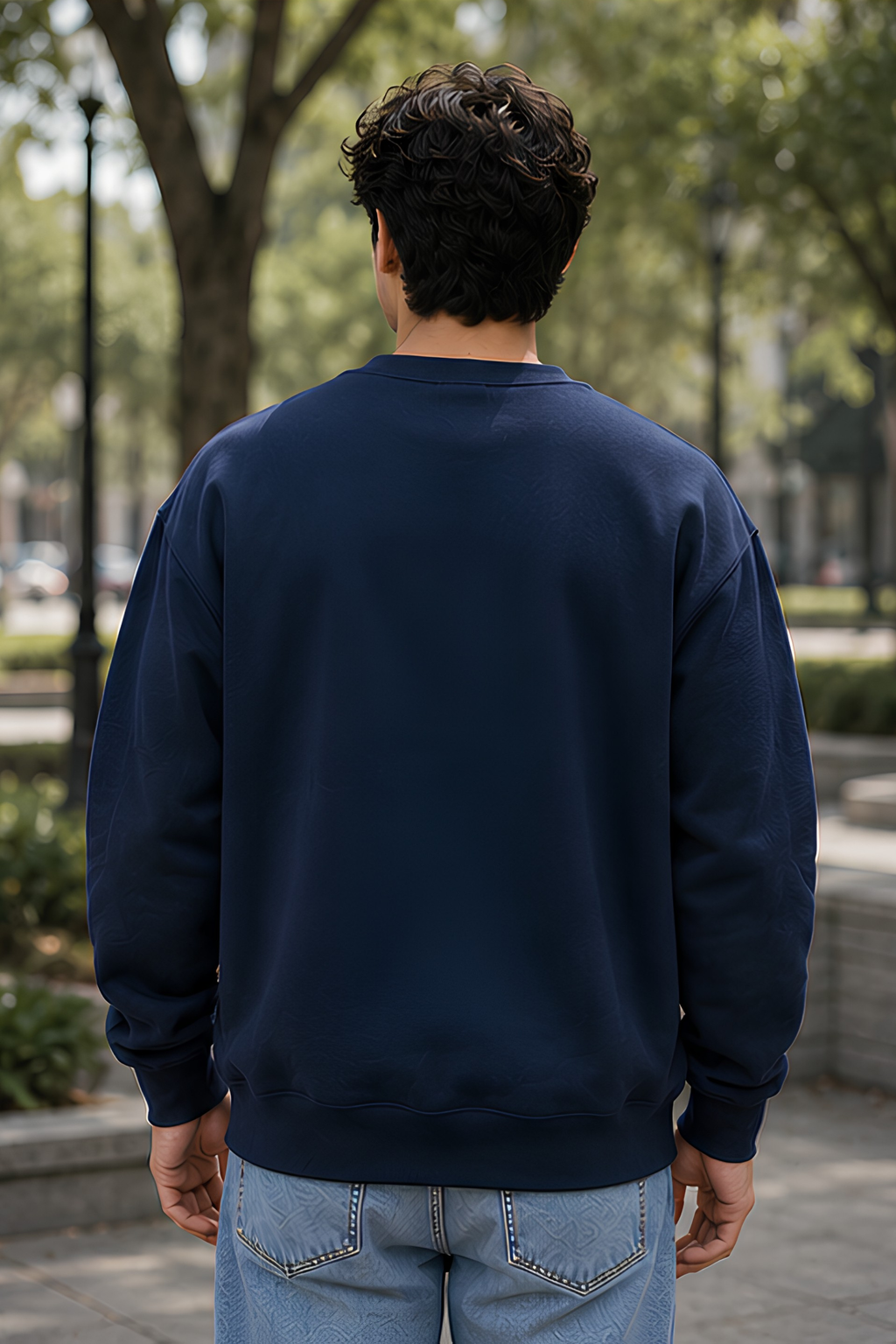Navy Blue Oversized Sweatshirt