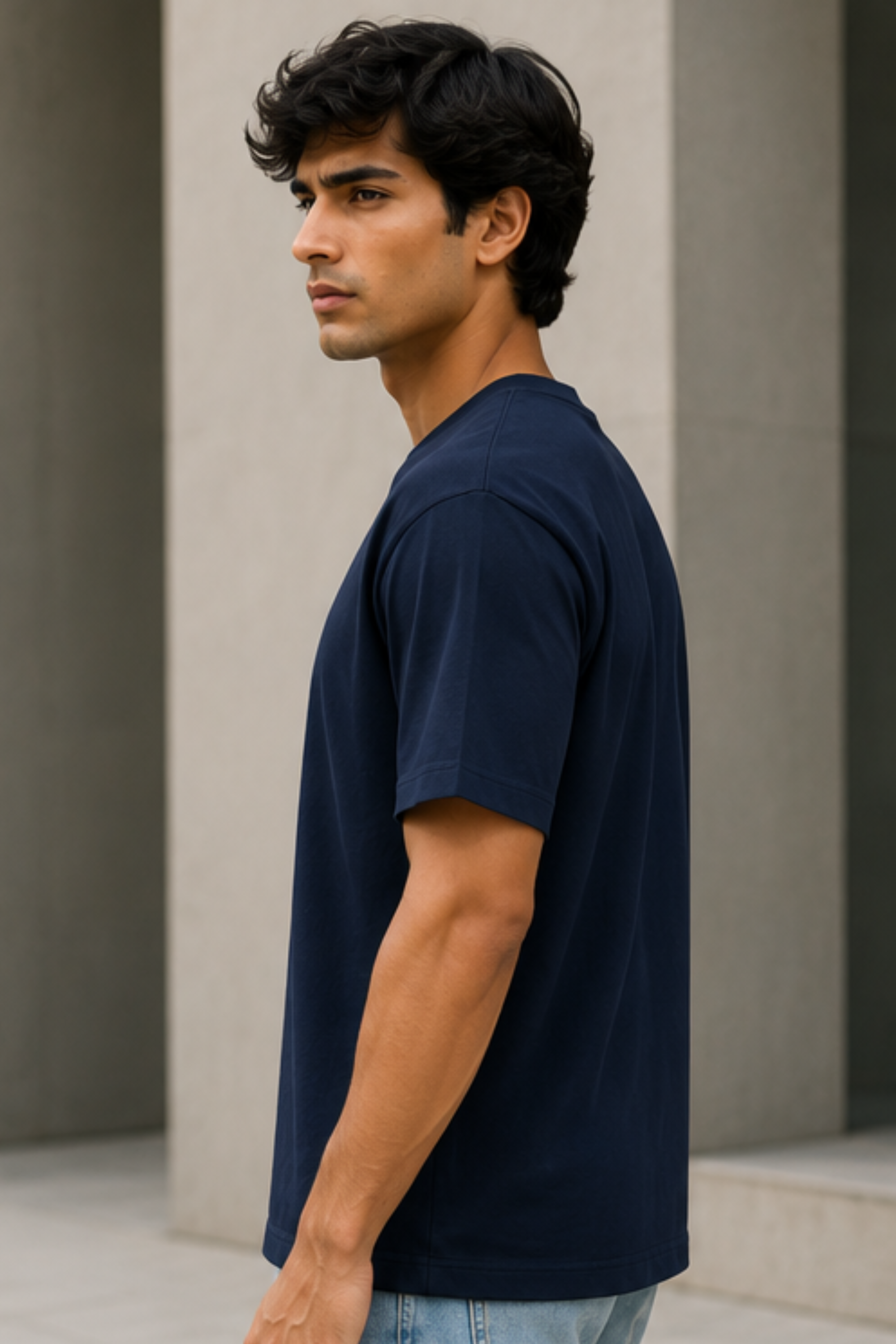 Navy Blue Stretch T-shirt
