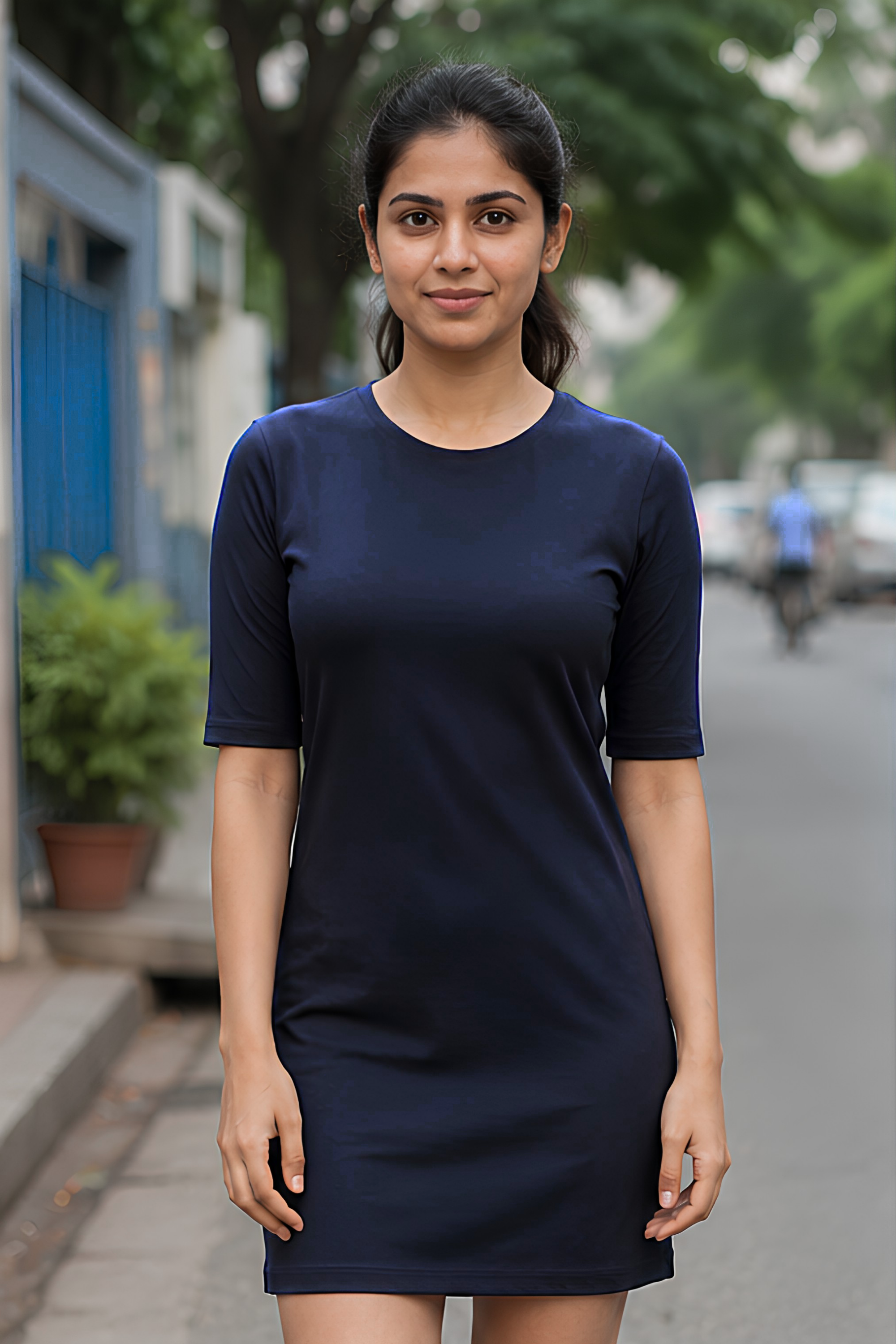 Navy Blue T-Shirt Dress