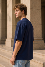 Navy Blue Terry Oversized T-Shirt