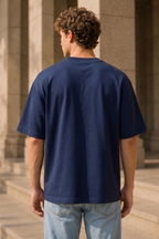 Navy Blue Terry Oversized T-Shirt