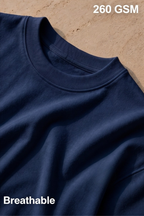 Navy Blue Terry Oversized T-Shirt