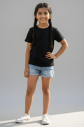 Black Kids's Crew Neck T-Shirt