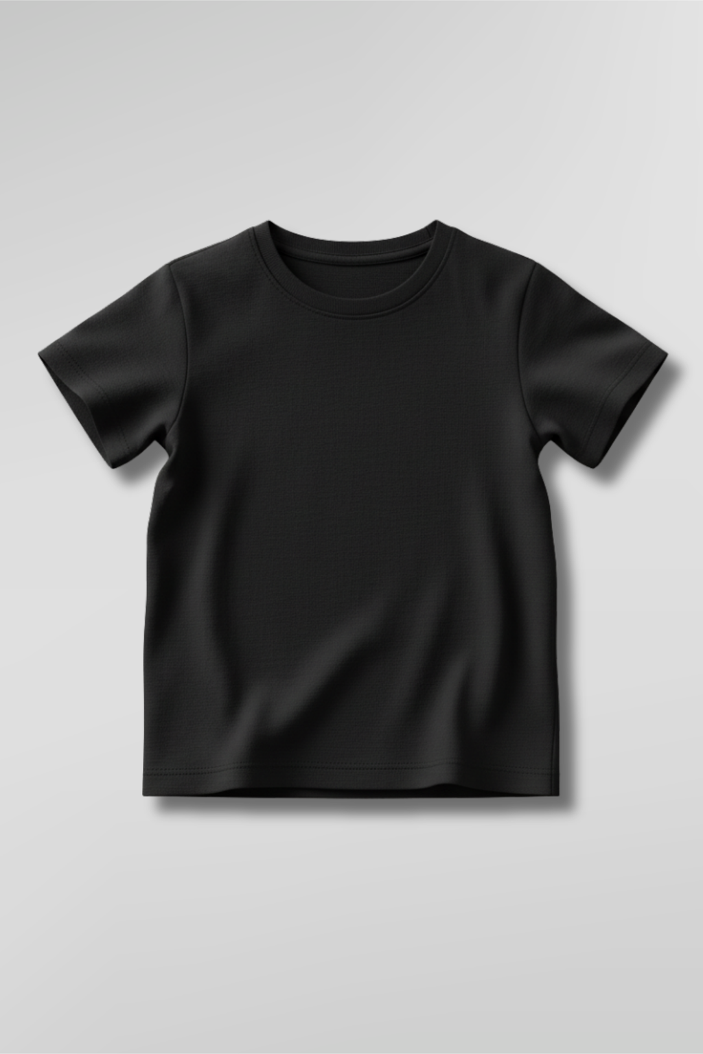Black Kids's Crew Neck T-Shirt